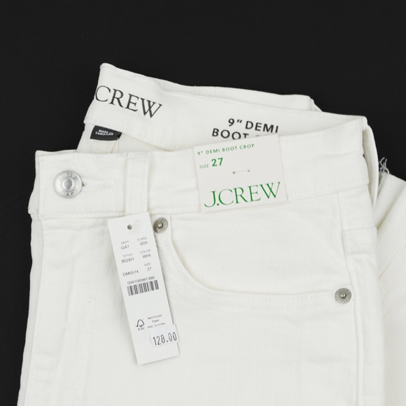 New JCREW Size 27 9" Demi-Boot Crop Jean in White Wash - $128 BQ301 - Picture 5 of 6